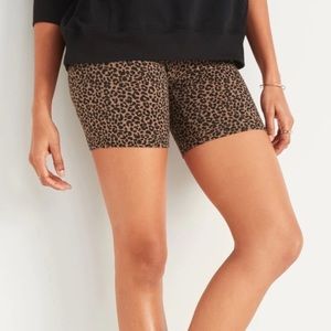Old Navy leopard print cotton biker shorts